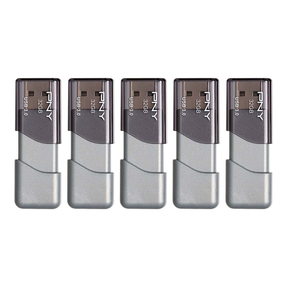 PNY 32GB Turbo Attache 3 USB 3.0 Flash Drive 5 Pack High Speed Thumb Drives