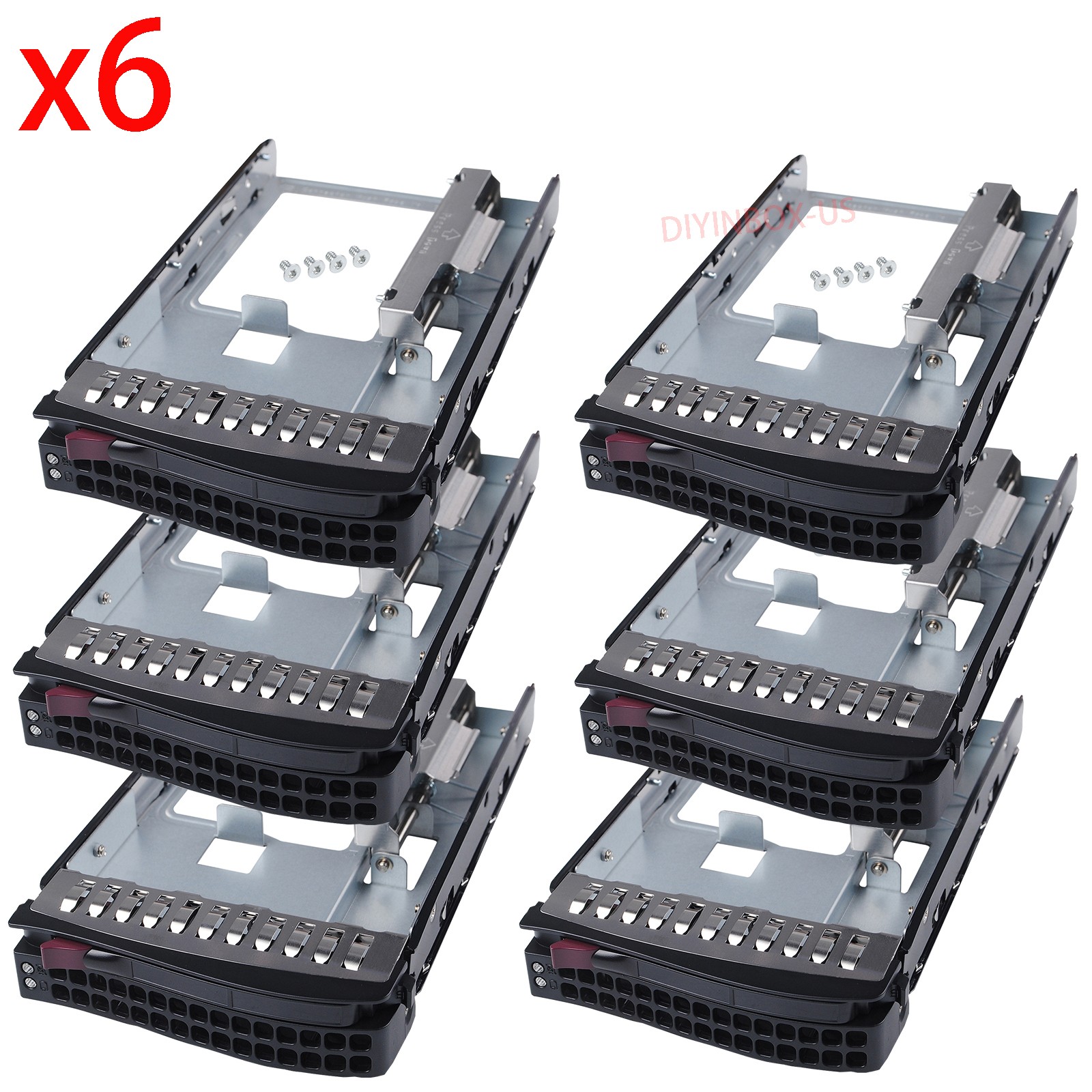 Lot of 6 MCP-220-00118-0B Supermicro Gen3 3.5" - 2.5" Tool-Less Hard Drive Tray