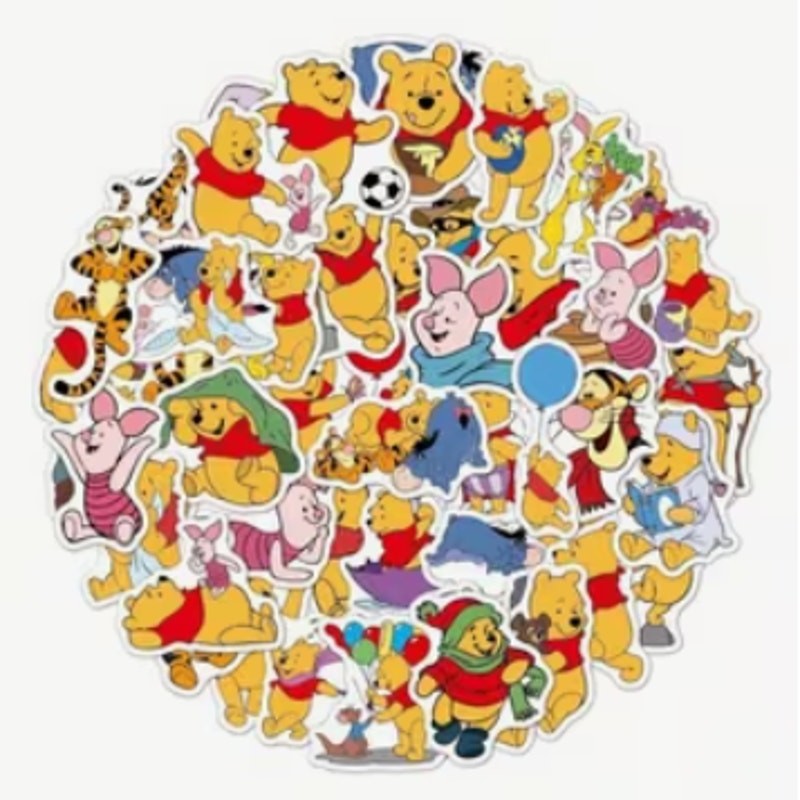 Get 5 Mystery Random Winnie The Pooh Rabbit Tigger Piglet Decorative 2" Stickers