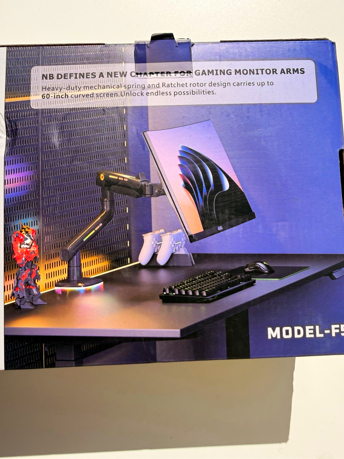 NB Ergonomic Model-A5 Desk Mount Monitor Arm 17-32in VESA Tilt/Swivel Black