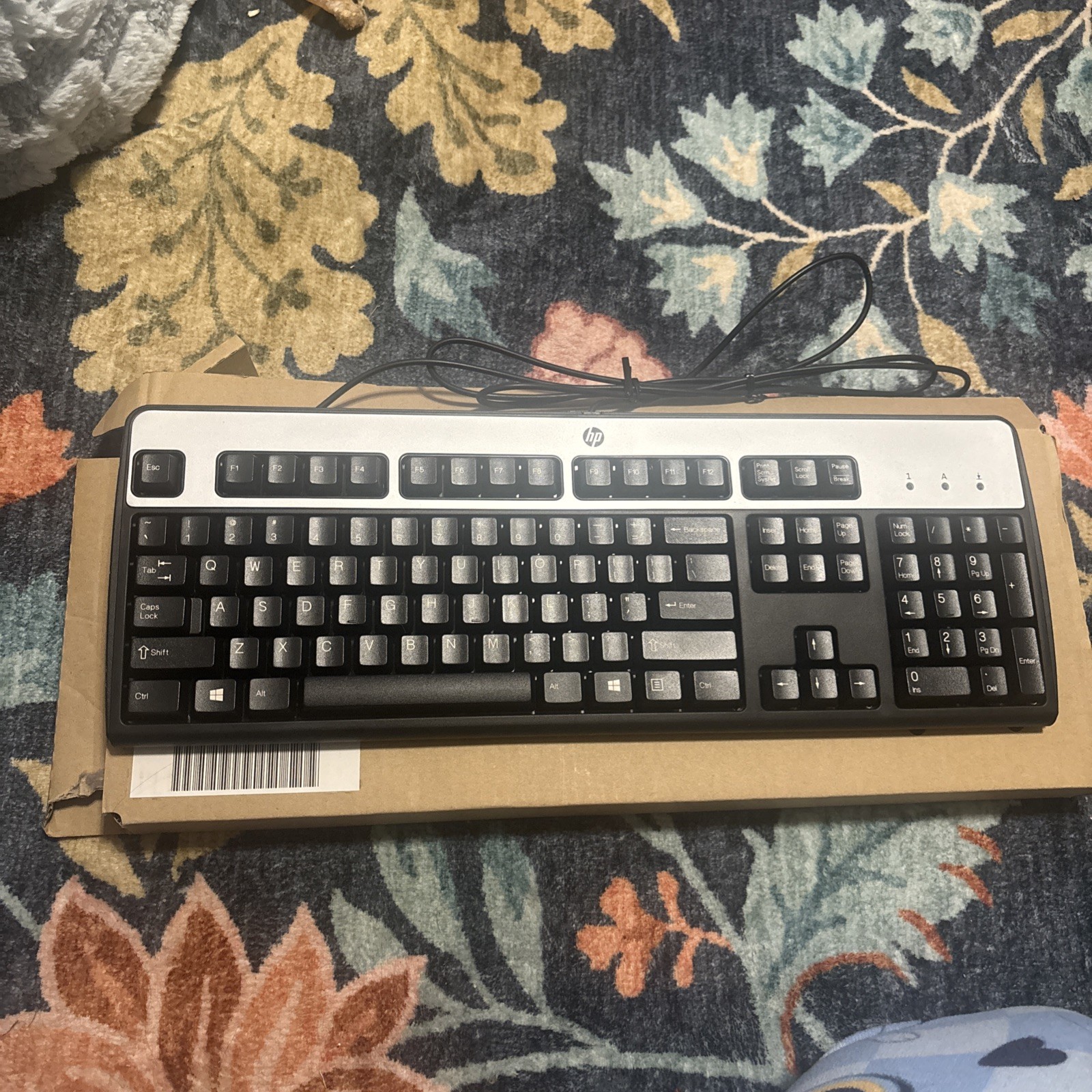 HP KU-0316 104-Key Wired USB Standard Desktop Keyboard 434821 001 002 007 Silver