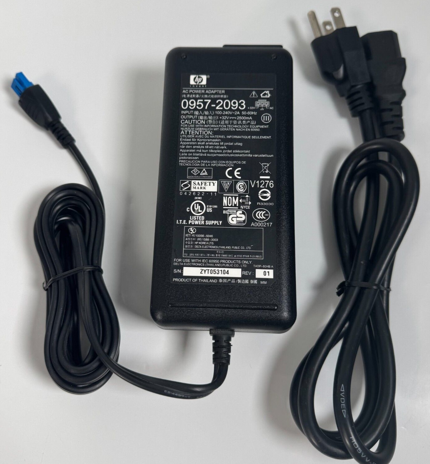 Genuine HP 0957-2093 32V 2.5A 80W Power Adapter Officejet Pro L7550 L7580