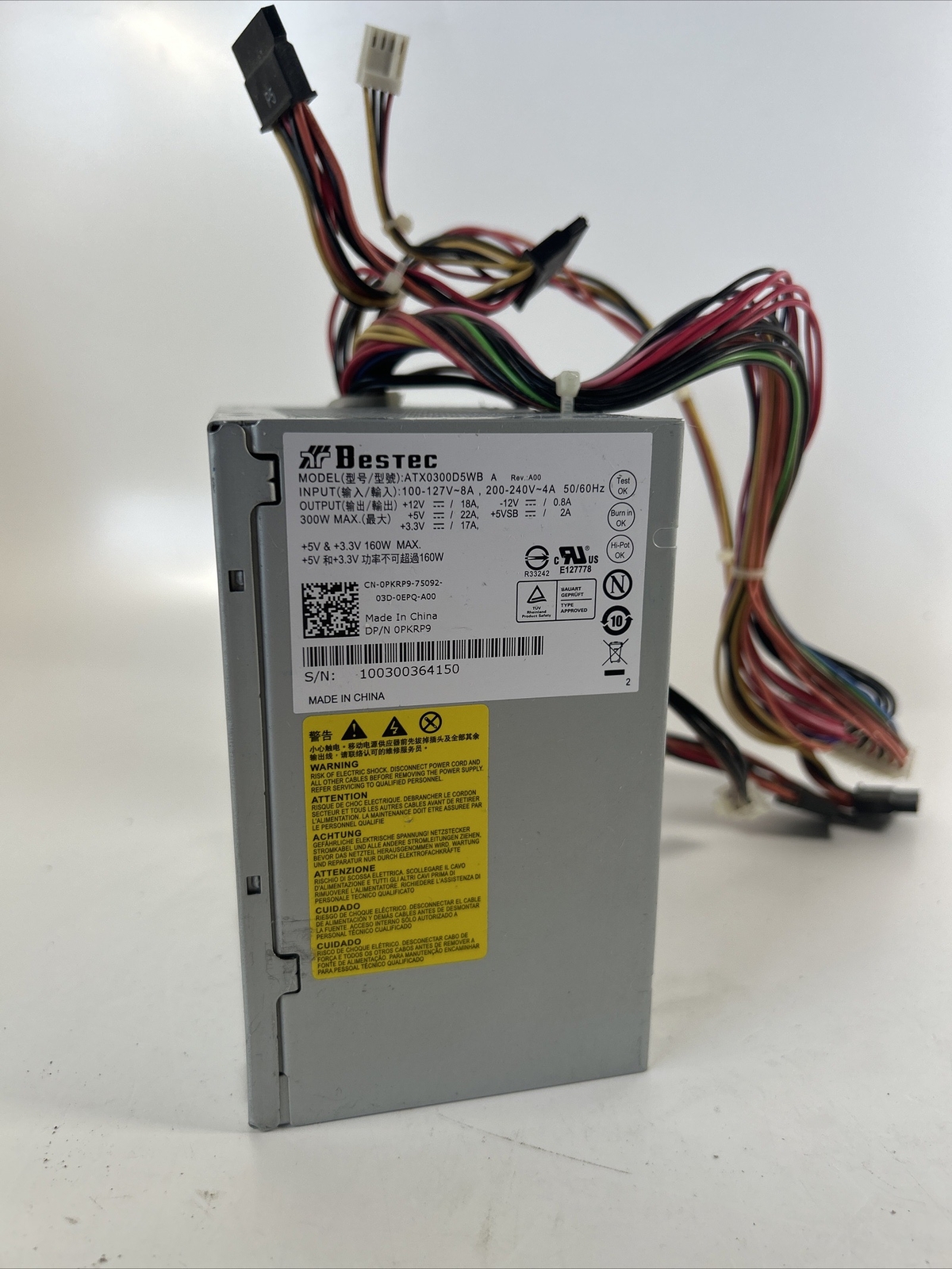 Bestec ATX0300D5WB REV X3 Power Supply 160W 300W Max 