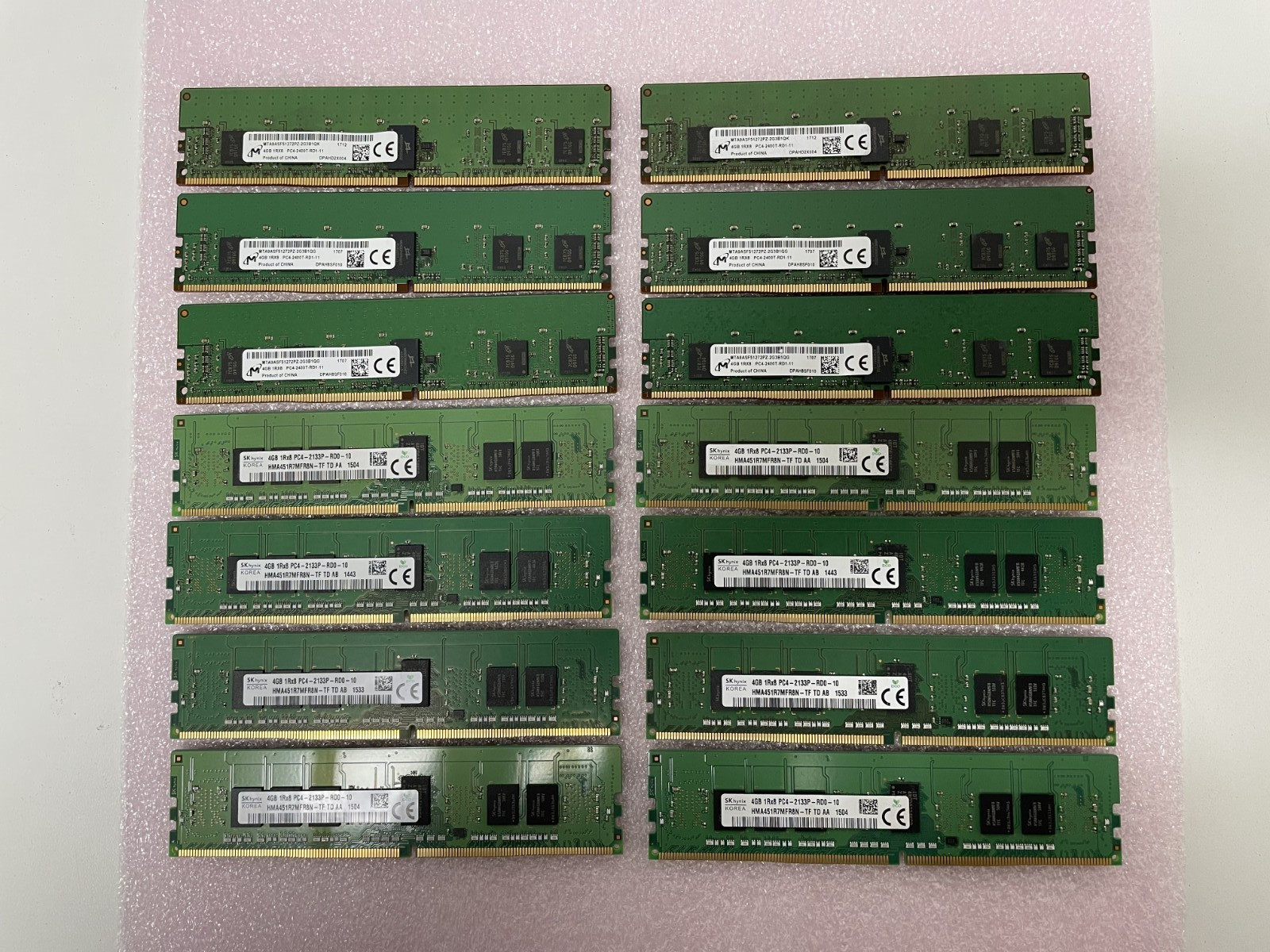 Lot(14) SK hynix-Micron 4GB DDR4-2133P PC4-17000  Server Memory HMA451R7MFR8N-TF