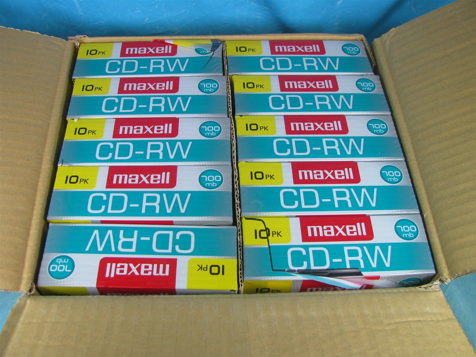 Bundle of 100 Maxell CD-RW Discs 700MB/80min 4x Sealed 10 - 10/Packs - 