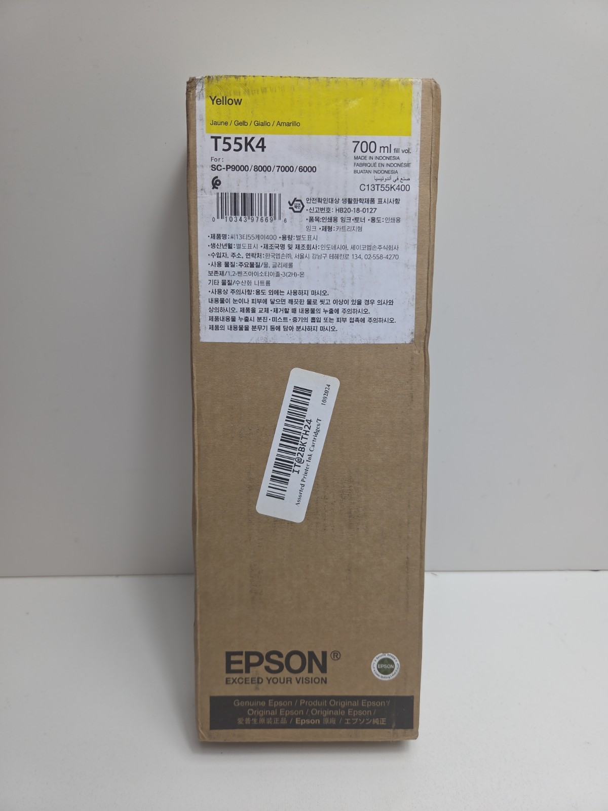 NEW GENUINE - EPSON T55K4 YELLOW 700ml Ink - SC-P9000 SC-P8000 SC-P7000 10/2026