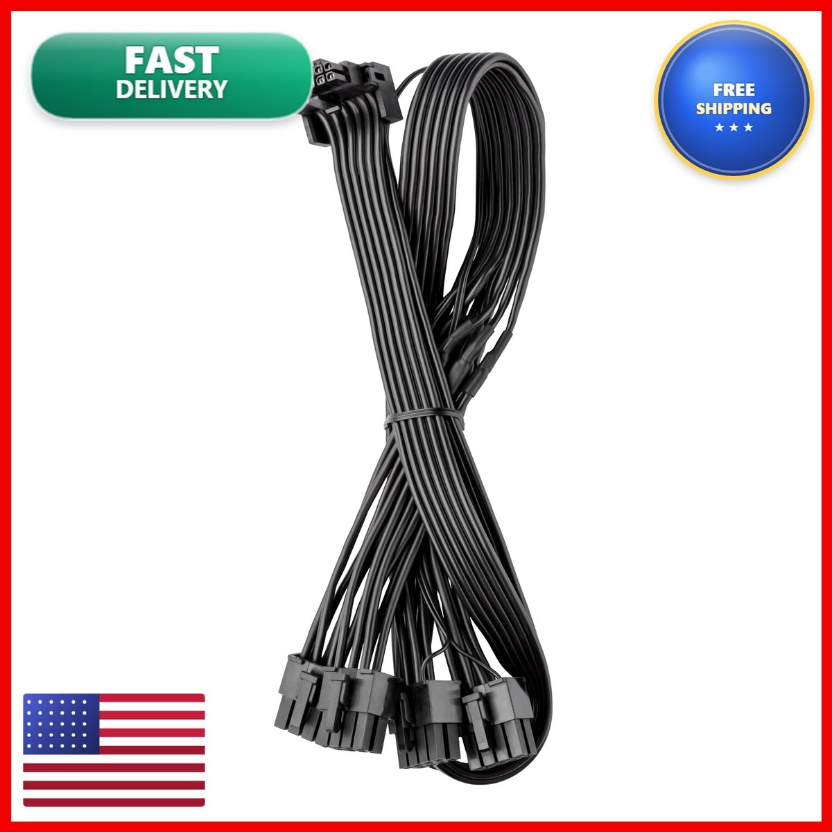 CableMod Basics E-Series 12VHPWR 90° PCI-e Cable for EVGA - Black 16-pin to