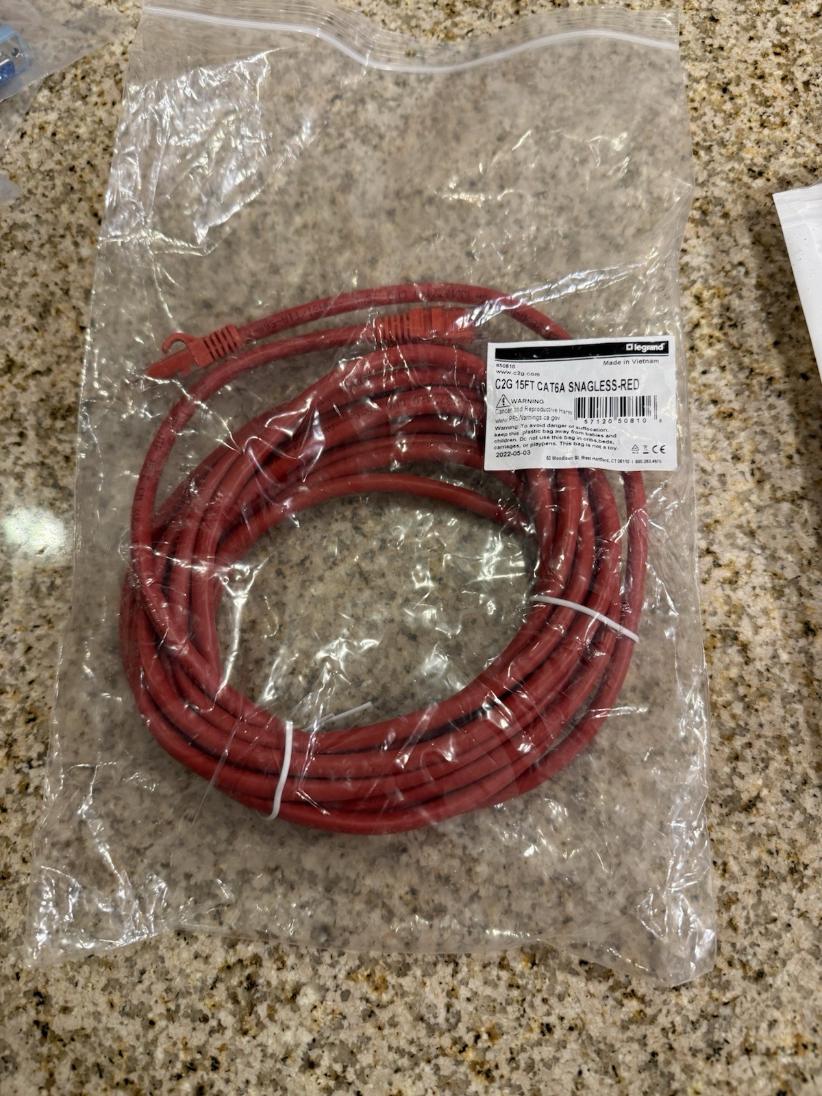 Legrand Cat6a Snagless Unshielded (UTP) Ethernet Patch Cable 15ft 15’ CG