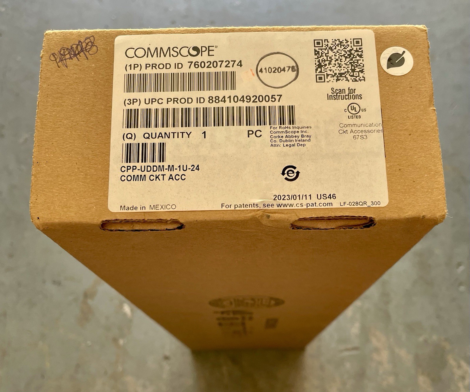 CommScope CPP-UDDM-M-1U-24 24-Port 1U RJ-45 Patch Panel 19 in Rack