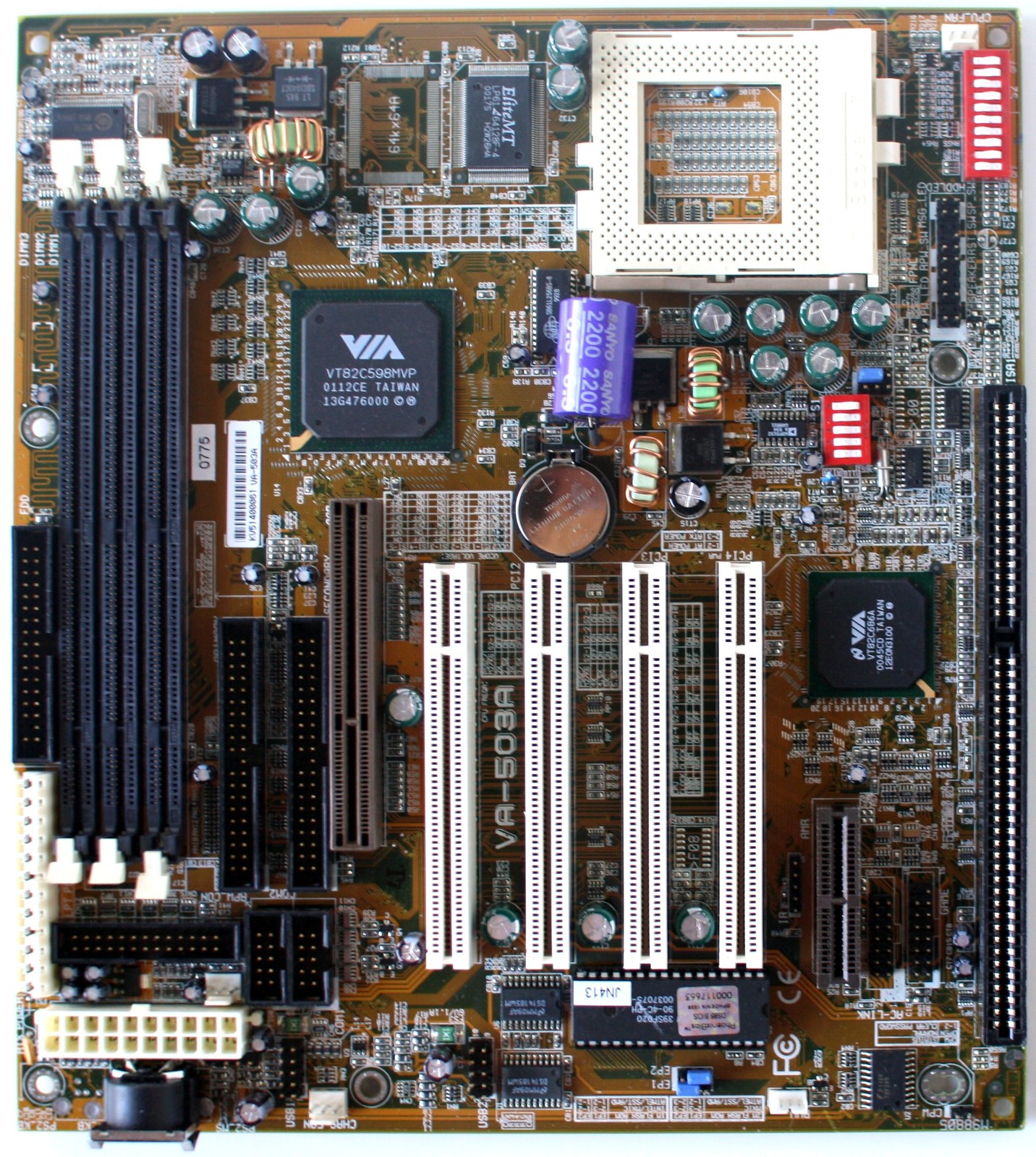 Motherboard, fic va-503a, socket 7, 4pci , 1 isa, amr audio adapter, at form fa
