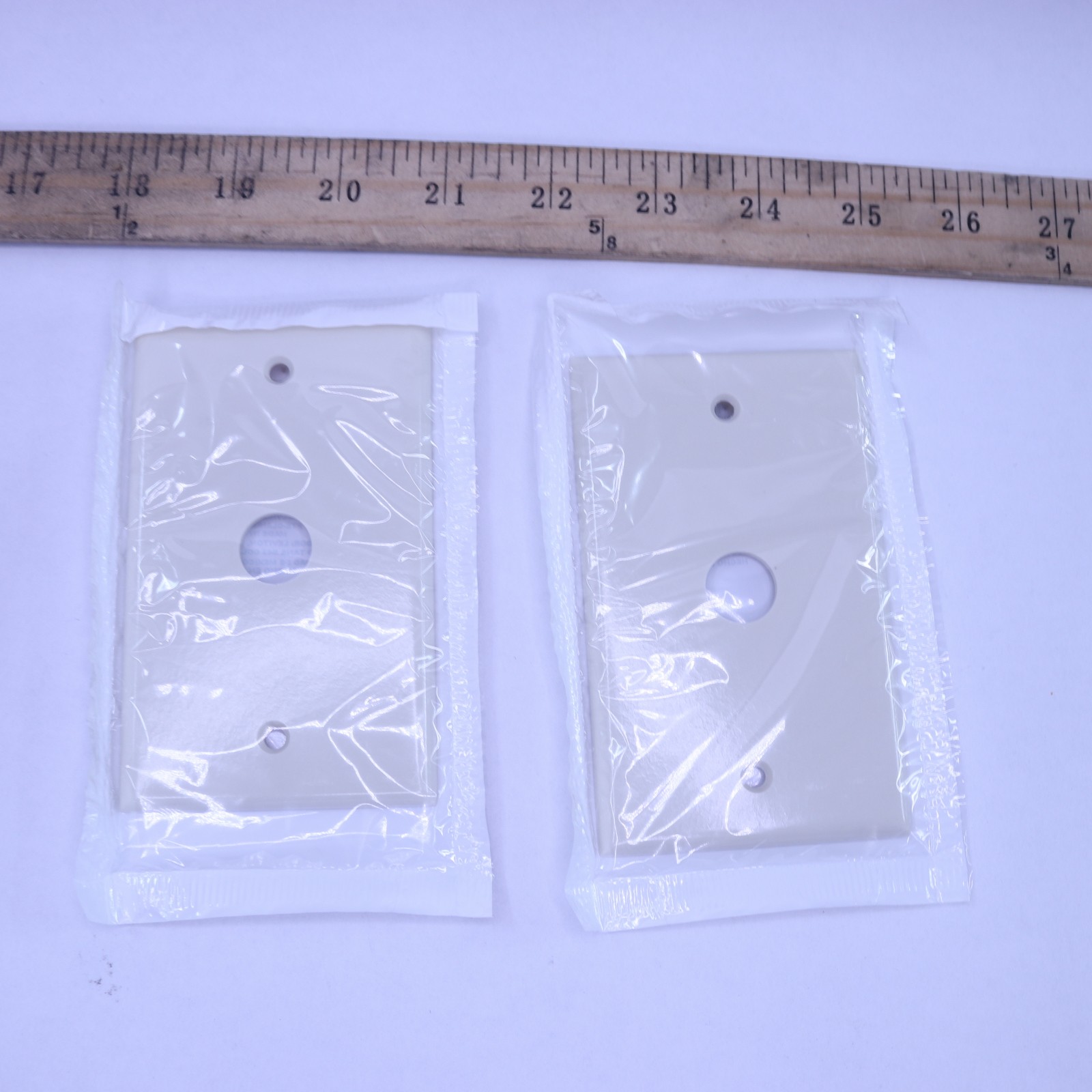 (2-Pk) Leviton Telephone/Cable Wallplate Thermoset Box Mount Light Almond