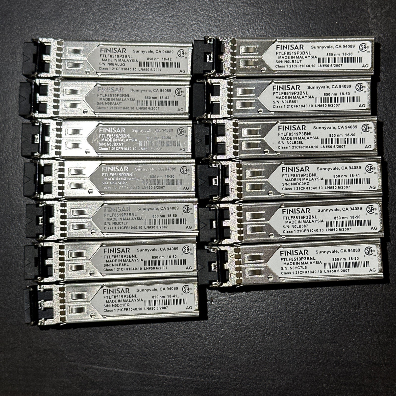 Finisar FTLF8519P3BNL 850nmSFP 1000BASE-SX MMF LC Optical Transceiver price each