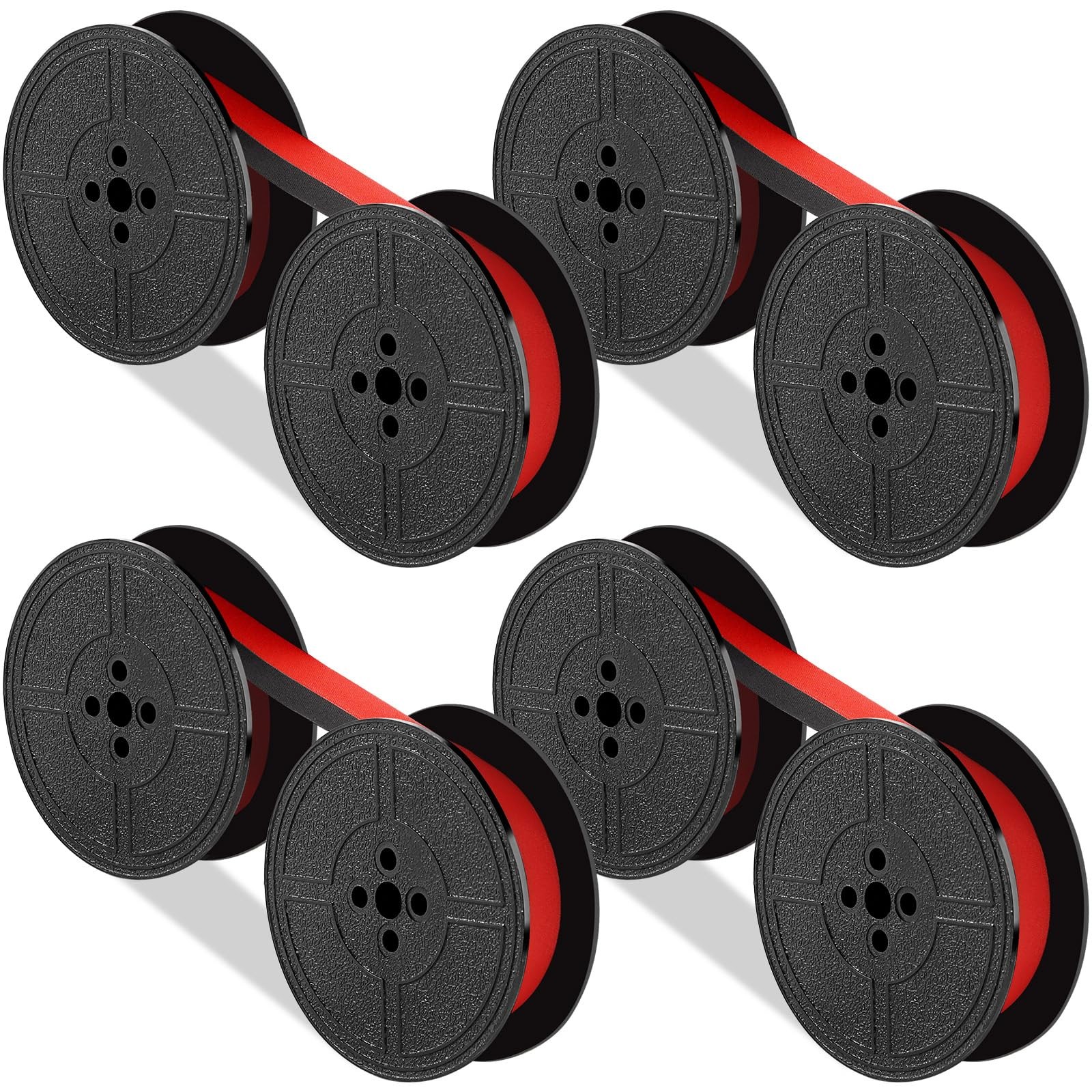4 Pairs Universal Typewriter Ribbon, Red Twin Spool Typewriter Ink Ribbon, Twin