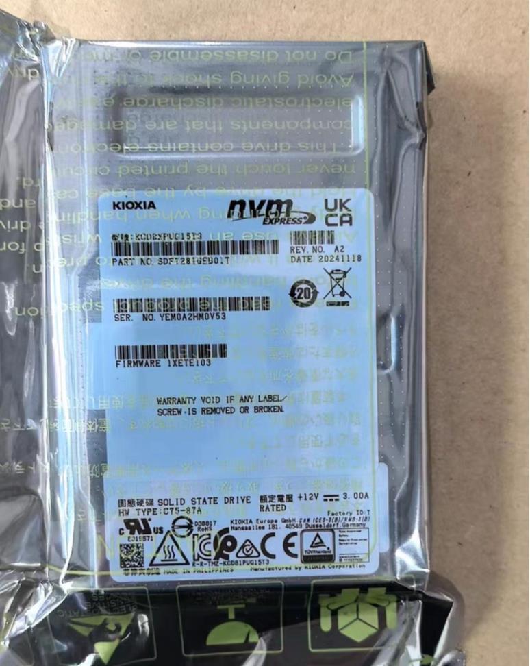 NEW KIOXIA CD8 15.36TB SSD 2.5" U.2 KCD8XPUG15T3 NVME PCIe5.0 X4 CD8P-R