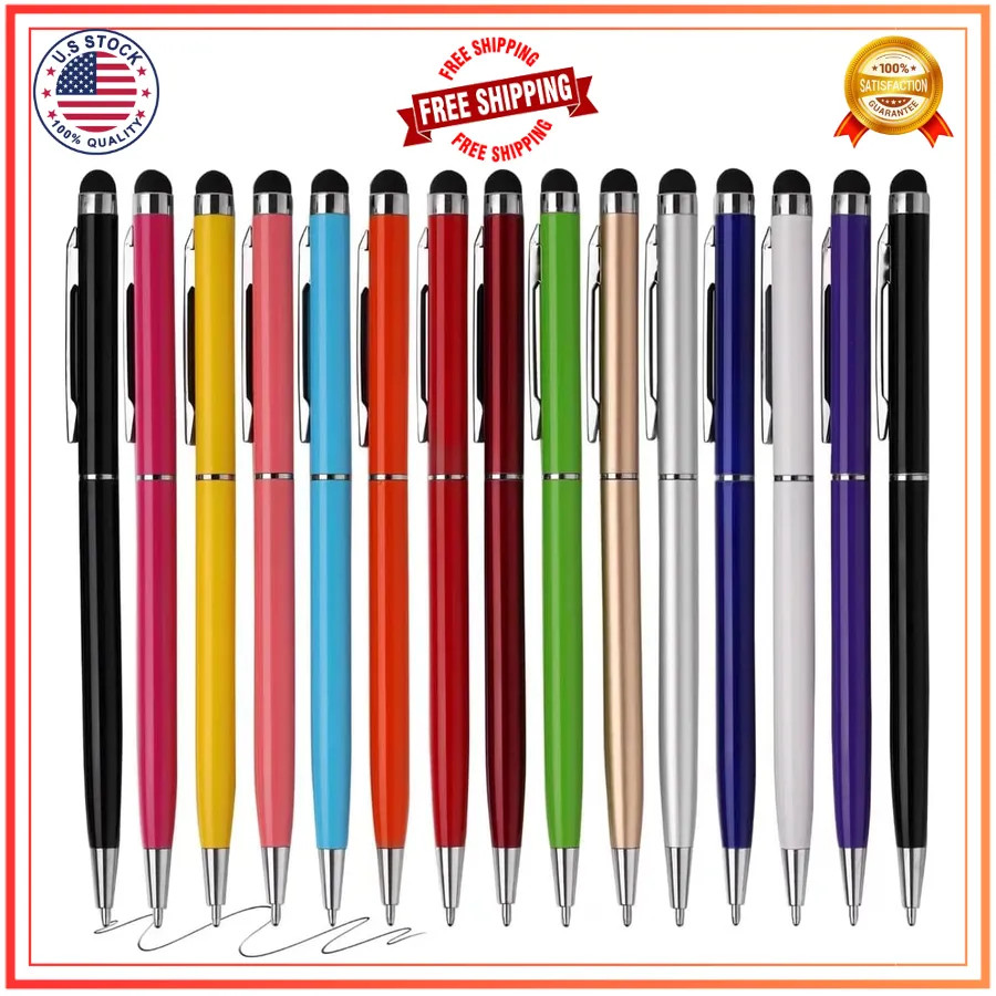 15 Pack Stylus Pens for Touch Screens Silver and Mixed Colors Universal Capac...