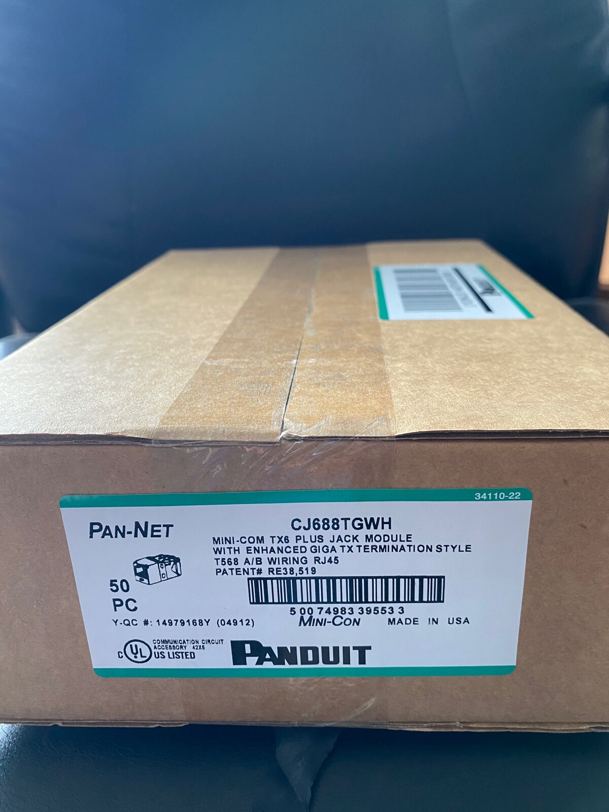 Panduit GigaCat6 jacks White CJ688TGWH BOX OF 50.  IN THE USA.