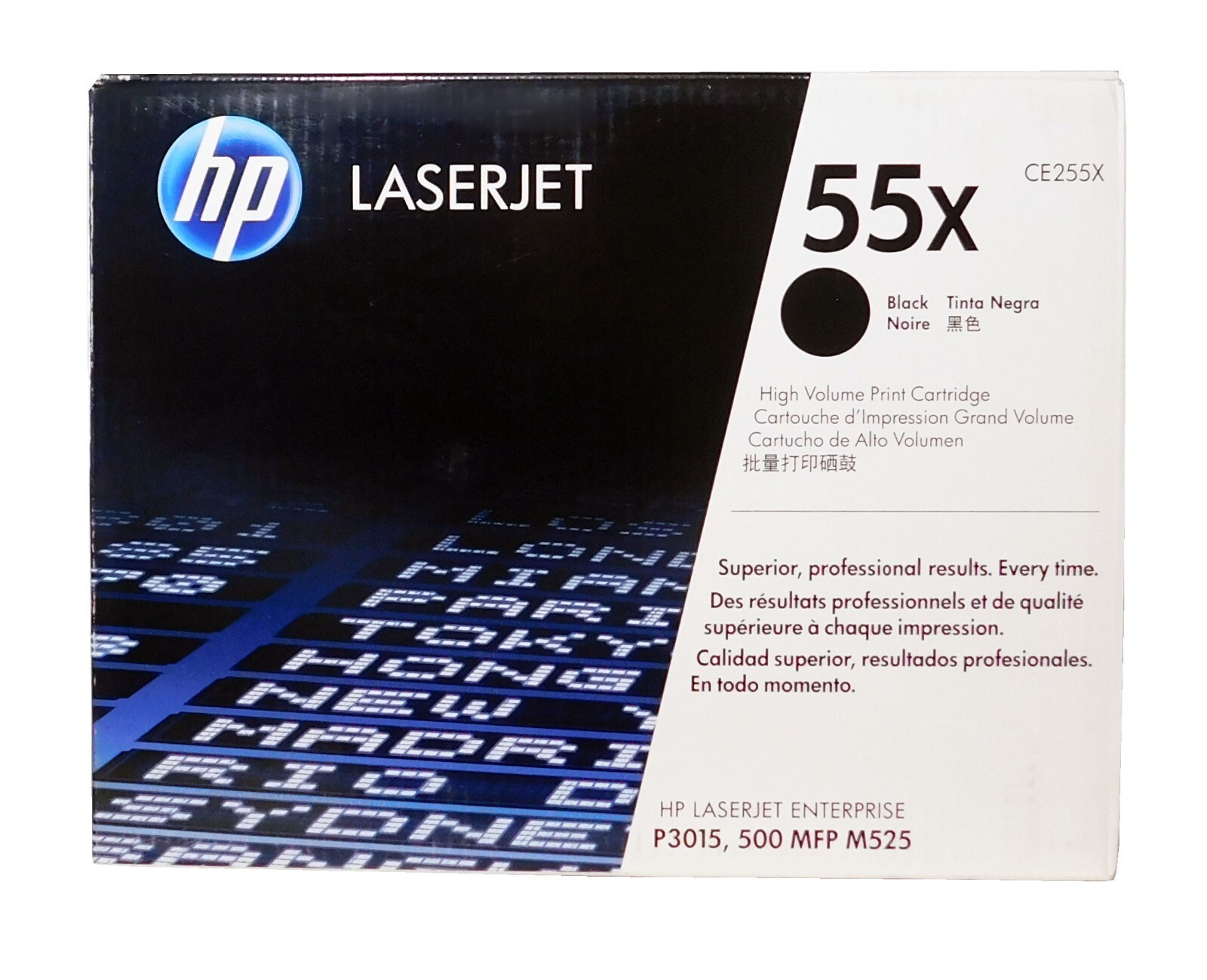 HP 55X/CE255X Black High-Yield Toner Cartridge for LaserJet P3015, M521/M525