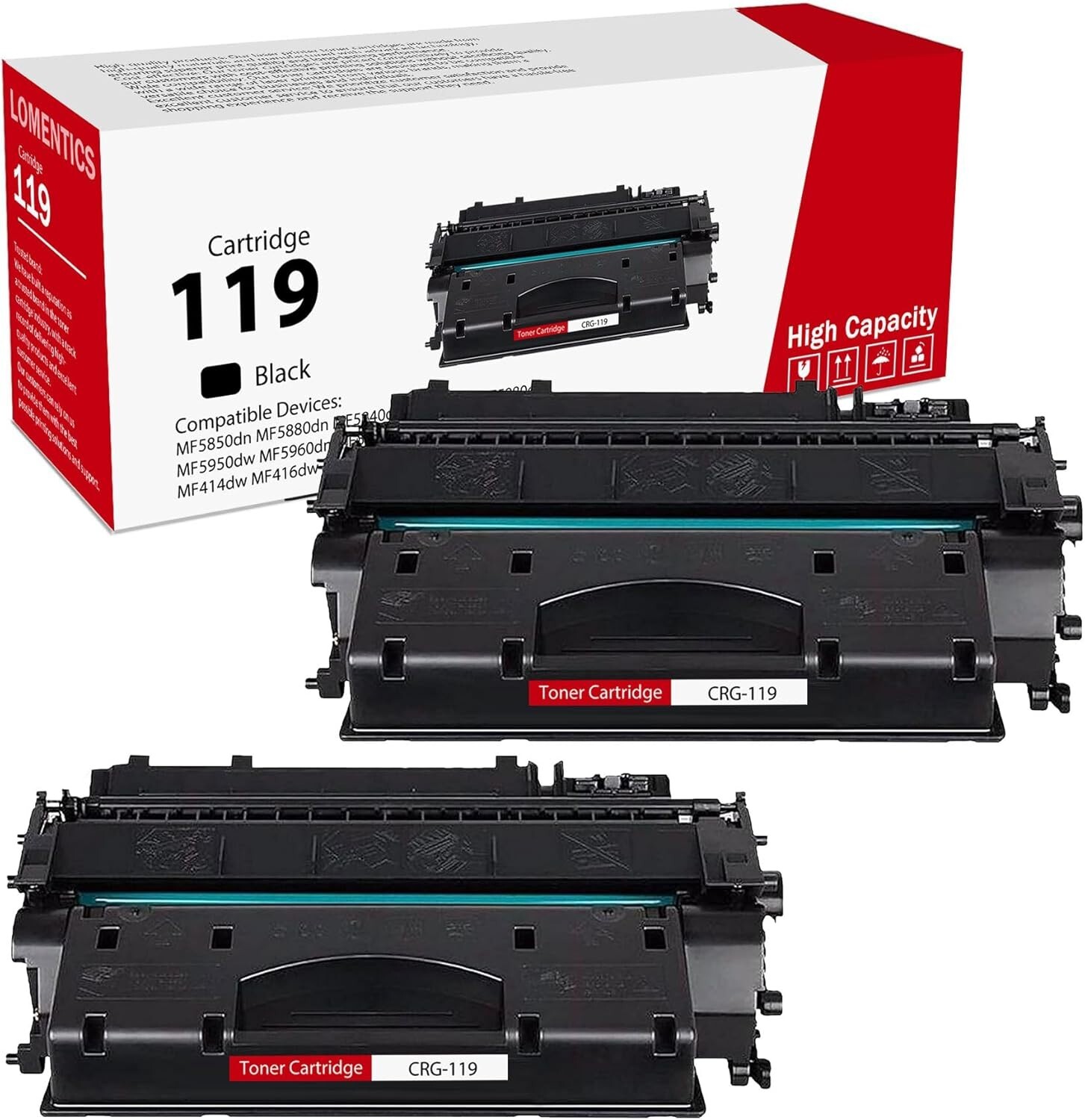 High-Yield 119 Black Toner Cartridge (2-Pack)  Compatible Canon CRG119 Toner