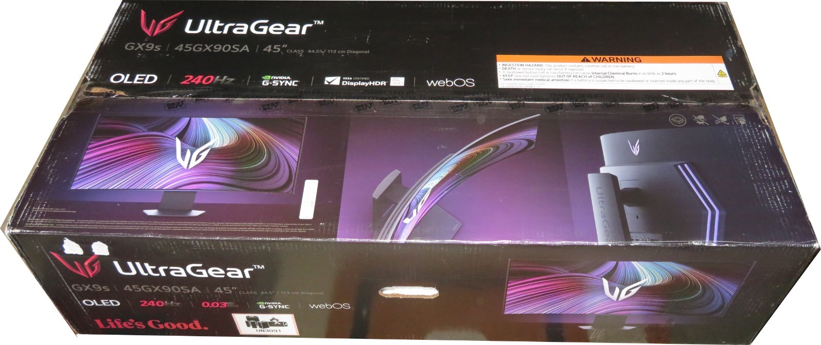 LG UltraGear 45" OLED Curved Smart Gaming Monitor WQHD 240Hz G-Sync 45GX900A-B