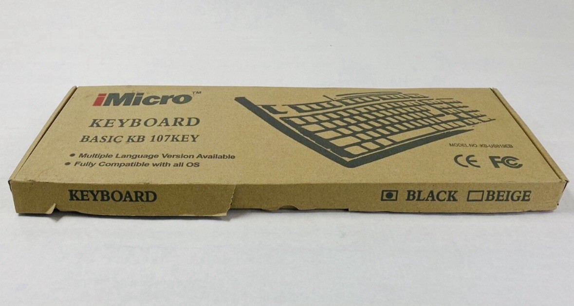 iMicro KB-US819EB Basic KB 107 Key Standard English Black *NEW*