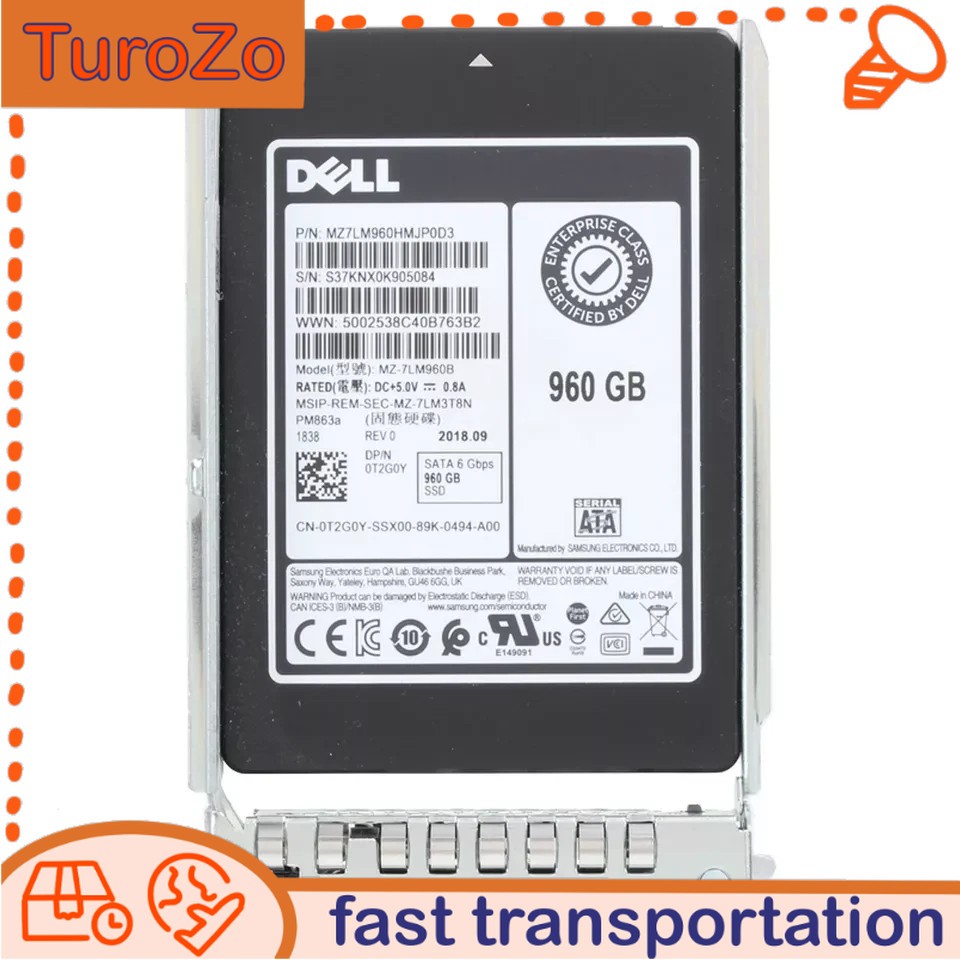 NEW DELL/Samsung 960GB 2.5" SATA 6Gb/s PowerEdge R440 R640 R740 R840 Server SSD