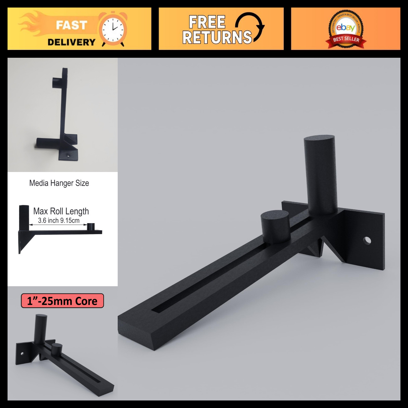 1" Media Hanger Cores for Zebra Thermal Printer Replacement Ribbon Holder - ZT41