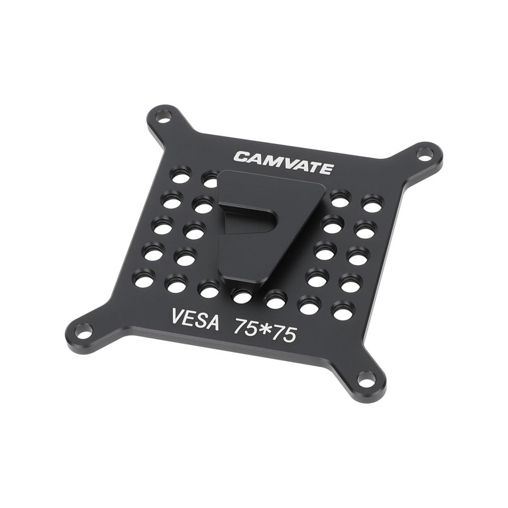 CAMVATE Multipurpose VESA Monitor Mounting Plate with 75mm Pattern& V-Lock Wedge
