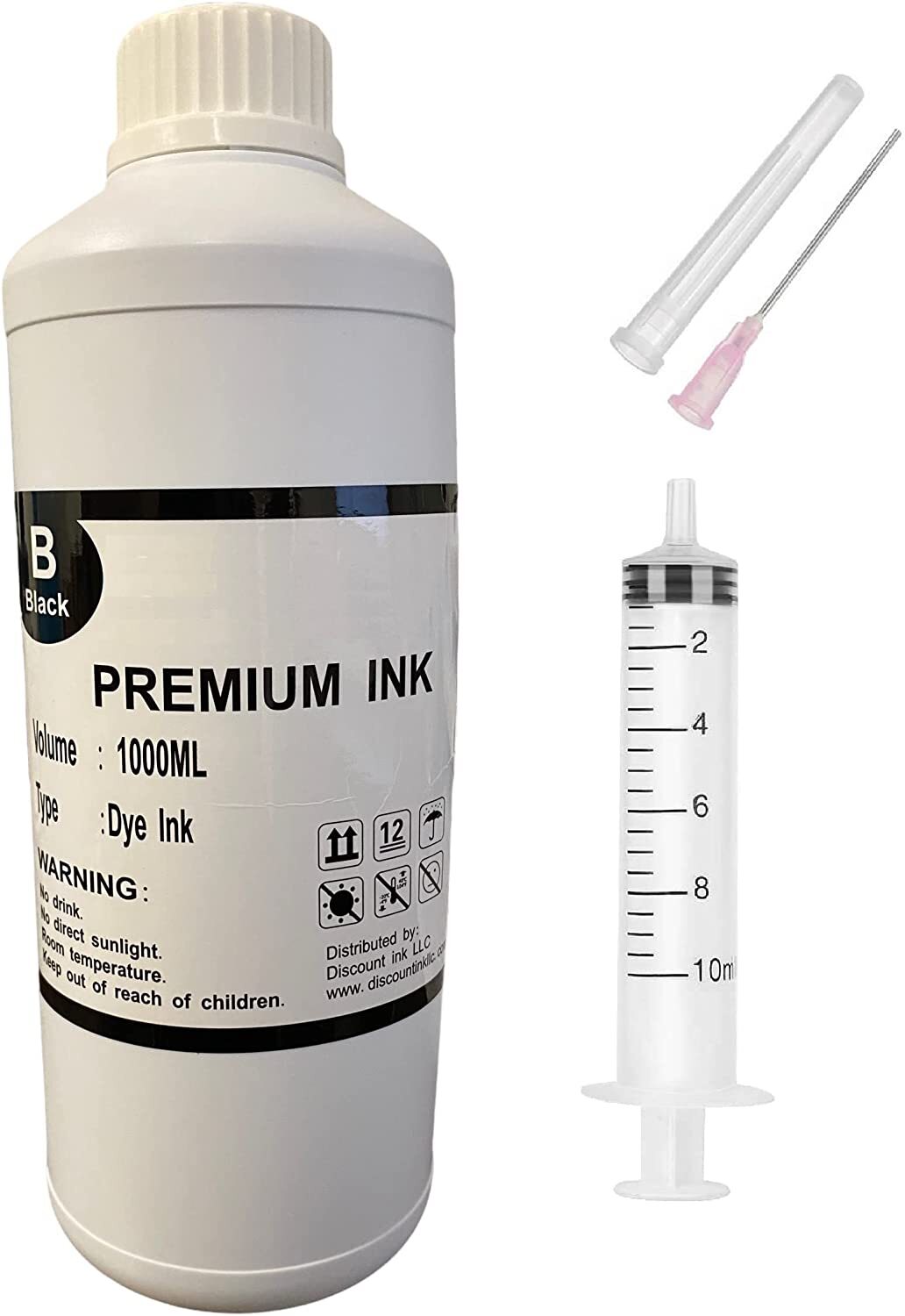 34oz (1000ml) Black Refill ink for HP 21 56 27 60 61 92 94 96 74 901 XL Series