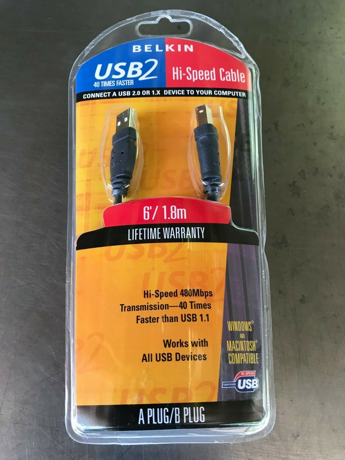 Belkin F3U133-06 USB2 Hi-Speed Cable 6' Type A B 24K Gold Plated  2nd 