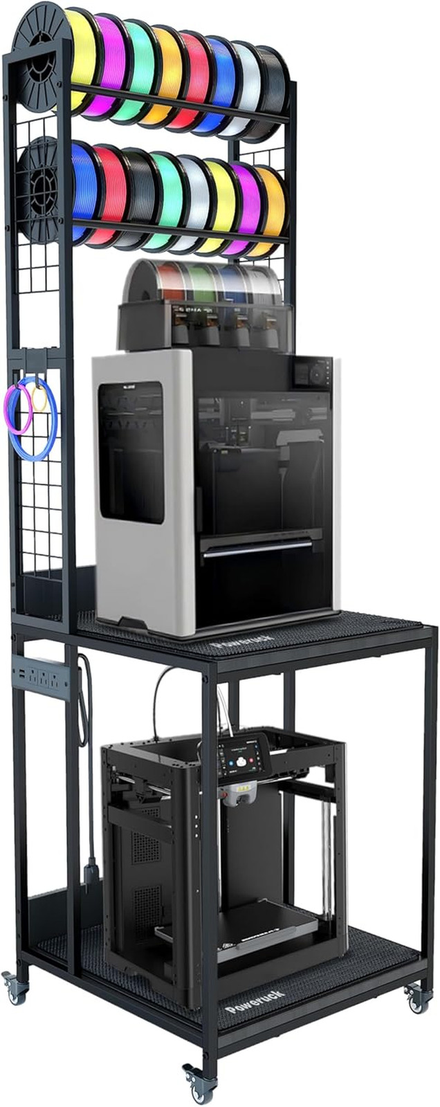 Heavy Duty PRT22 3D Printer Stand with Power Hub, High Density Polymer Vibration
