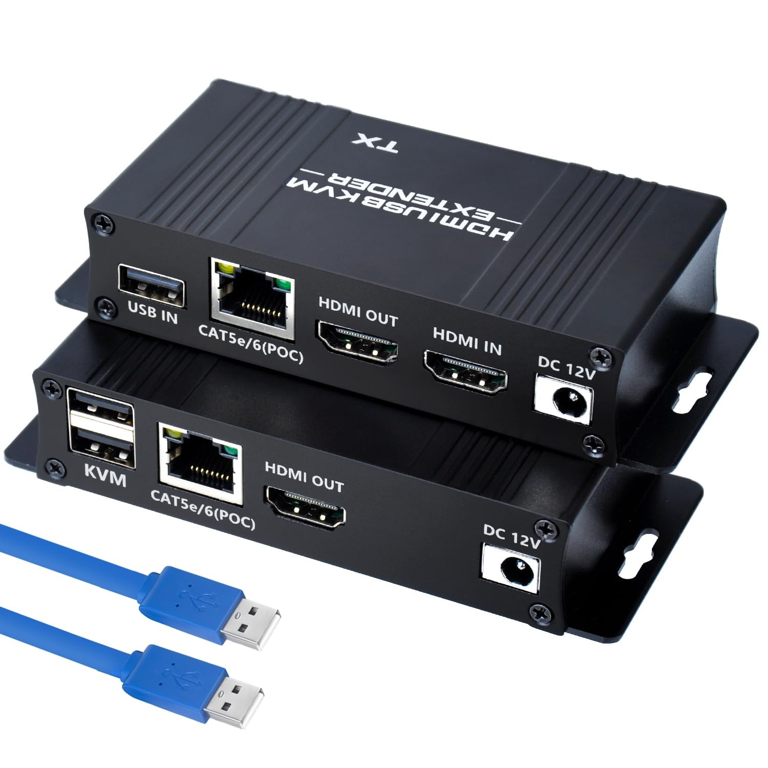 164ft HDMI KVM USB Extender, HDMI to RJ45 Over Cat5e/6/7, Zero Latency 1080p6...