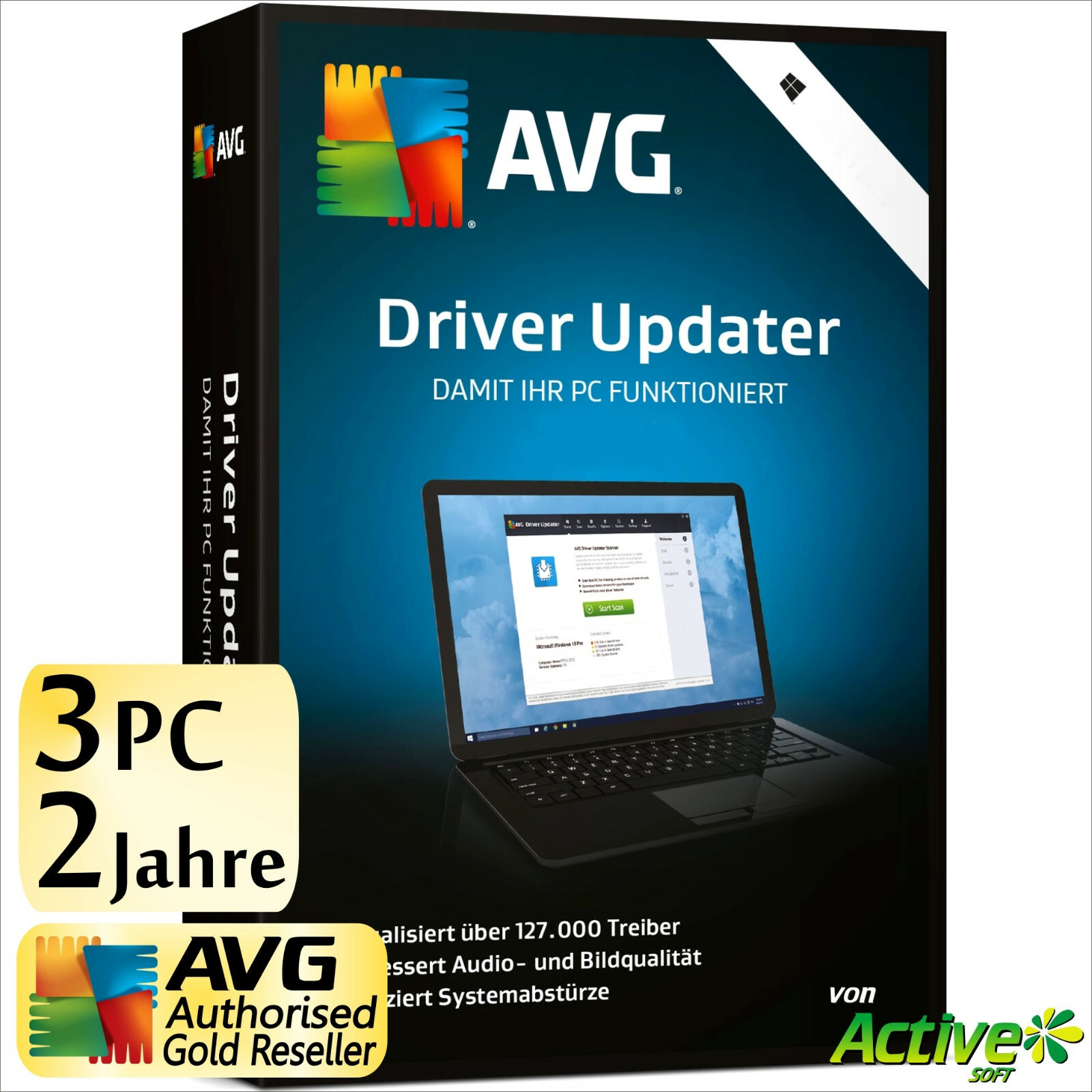 AVG Driver Updater 2026 3 PC 2 Years | FULL VERSION/Upgrade | NEW DE-License