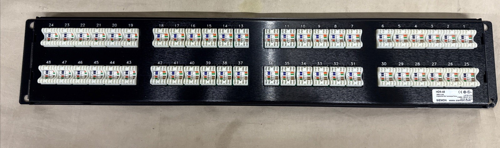 Siemon HD6-48 CPR, PNL,HD, PRELD, 48 PORT, FLT, 2U, BLK, DET, MGR