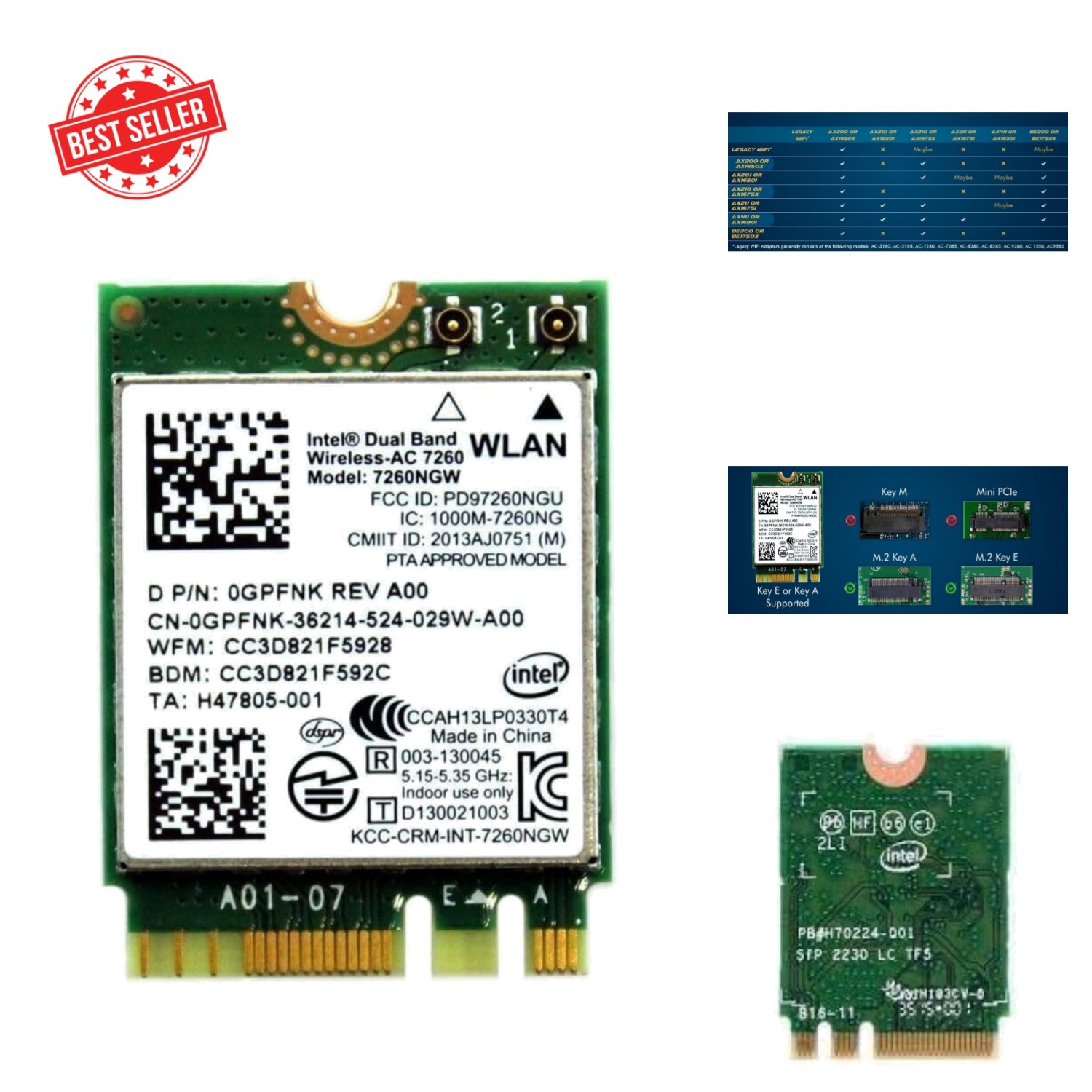 Upgrade Your Laptop with 7260NGW M.2 WiFi 5 Card Up to 867Mbps & Bluetooth 4.2