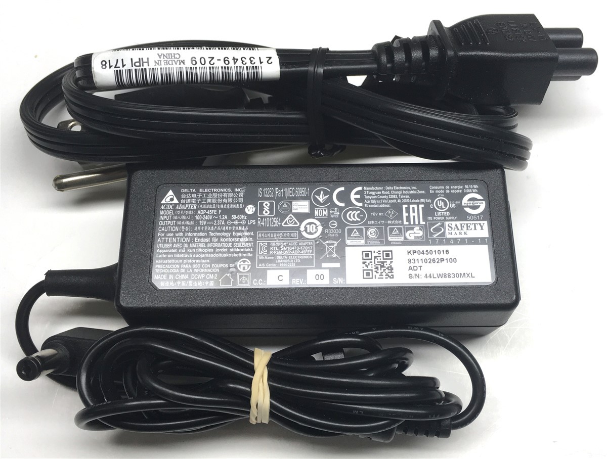 Genuine Delta Acer Laptop Charger AC Adapter Power Supply ADP-45FE F 5.5mm Tip 