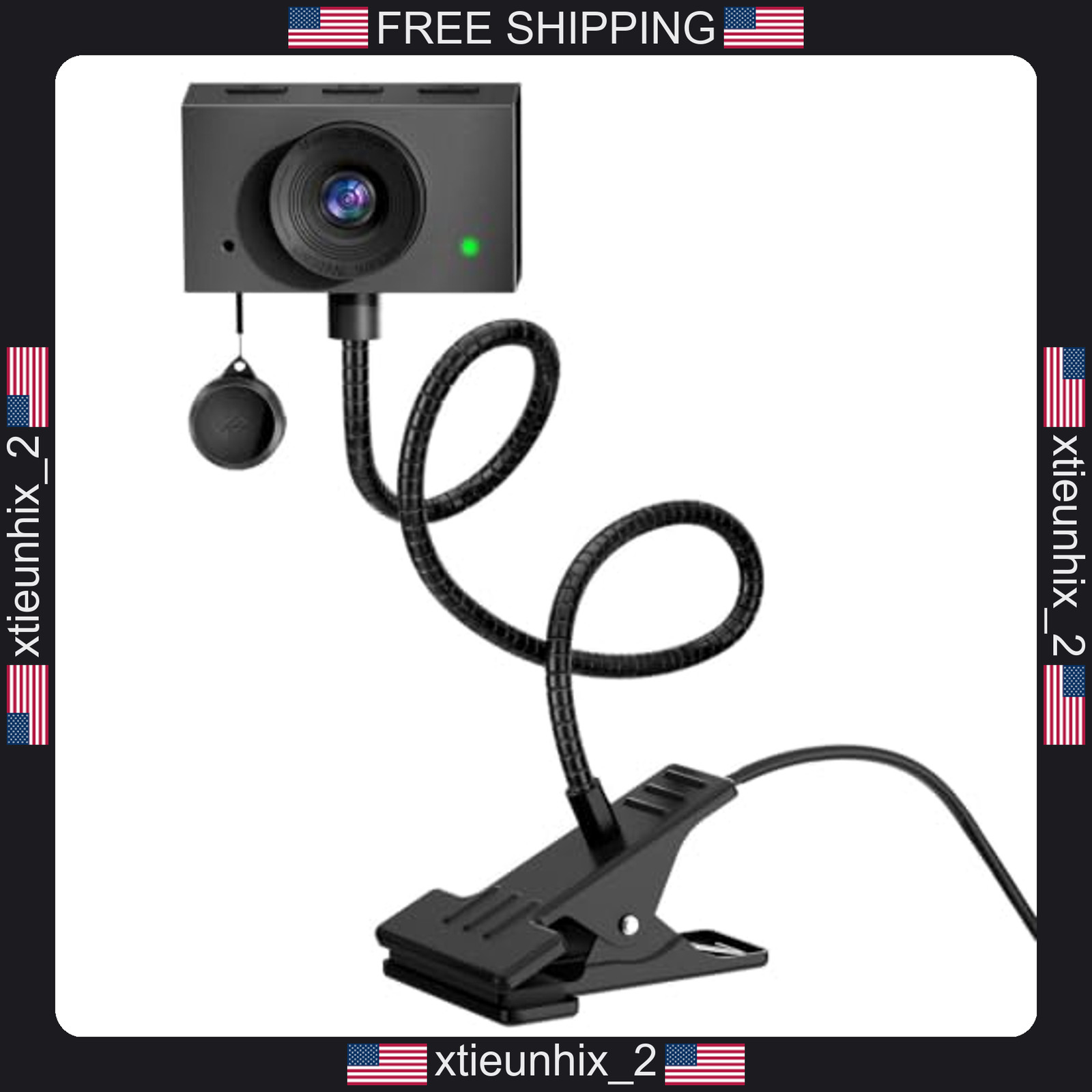 2K Webcam with Flexible Gooseneck, Built-in Microphone, Manual Focus