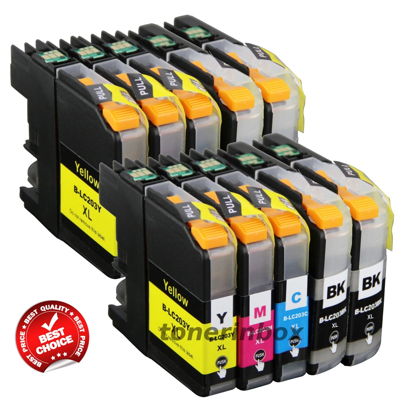 10pk LC203 LC-203 XL Ink Cartridge For  MFC-J460dw J480dw J485dw LC201