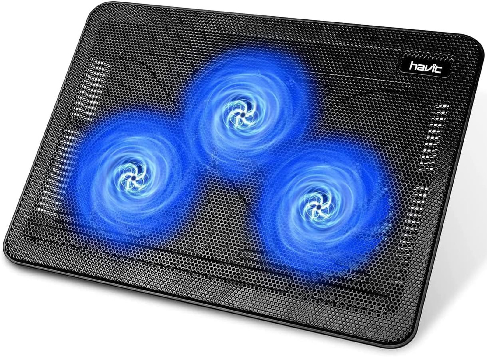 Laptop Cooling Pad 15.6 17 Inch Slim Portable USB Fans Black Blue Ergonomic