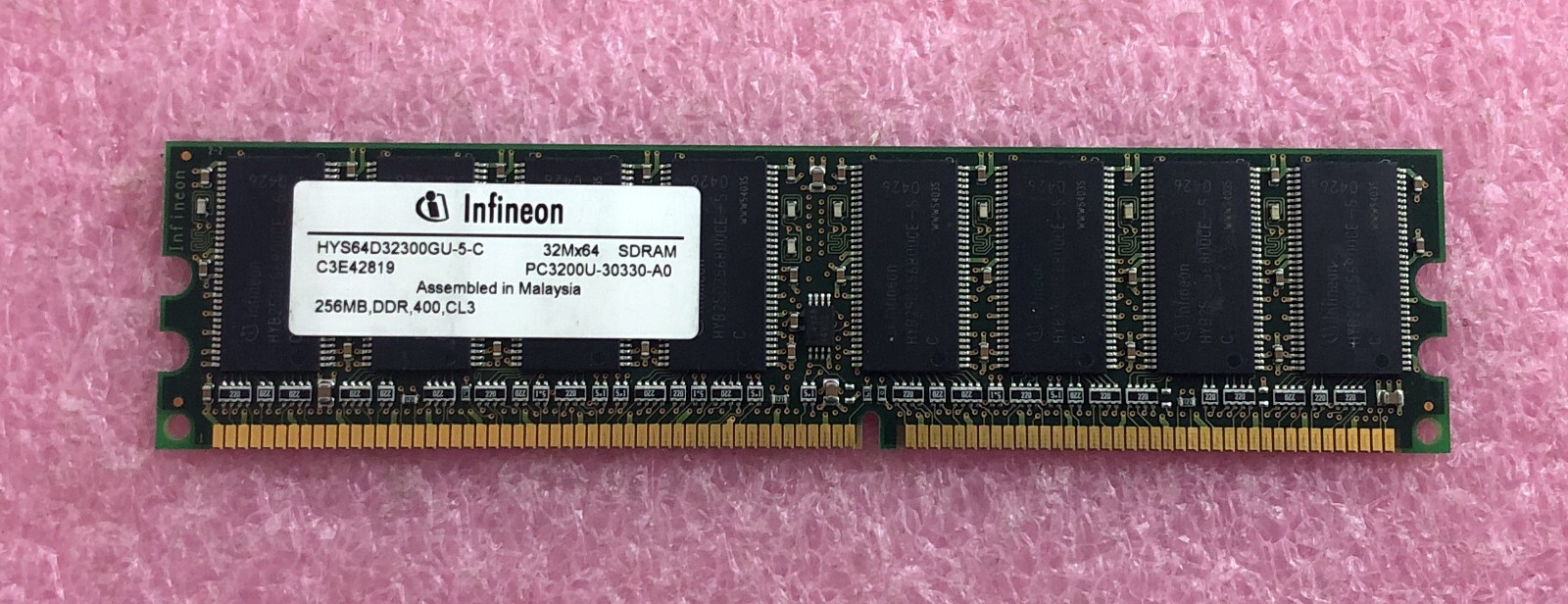 1 X 256MB INFINEON PC-3200U DDR-400 NON-ECC MEMORY HYS64D32300GU-5-C