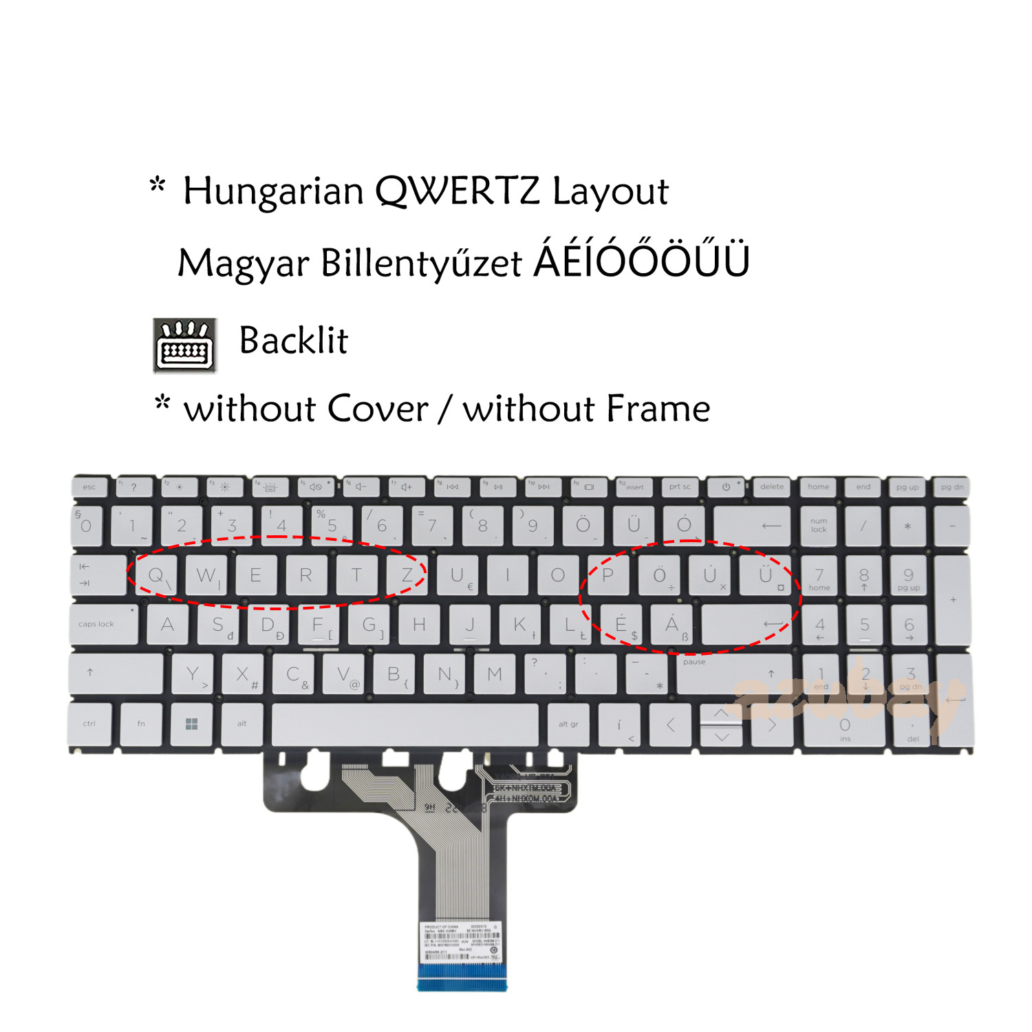 Magyar Billentyűzet For HP 15-er 15t-er 17-c 17-cn 17t-cn 17-cp 17z-cp Backlit