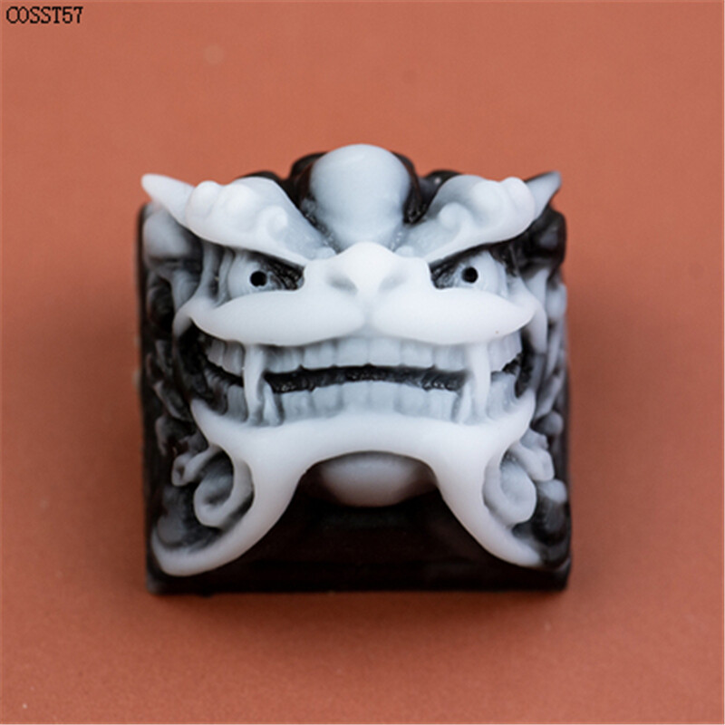Retro Lion Head Resin Keycap For Mechanical Keyboard Handmade Custom Color 1pcs