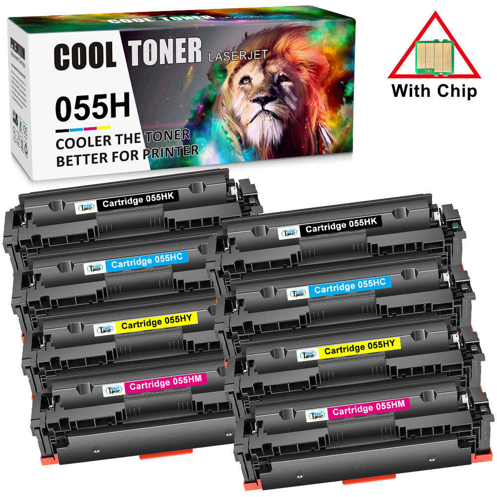 8PK Toner Compatible With Canon 055H W/Chip ImageClass MF741Cdw MF743Cdw MF746Cx