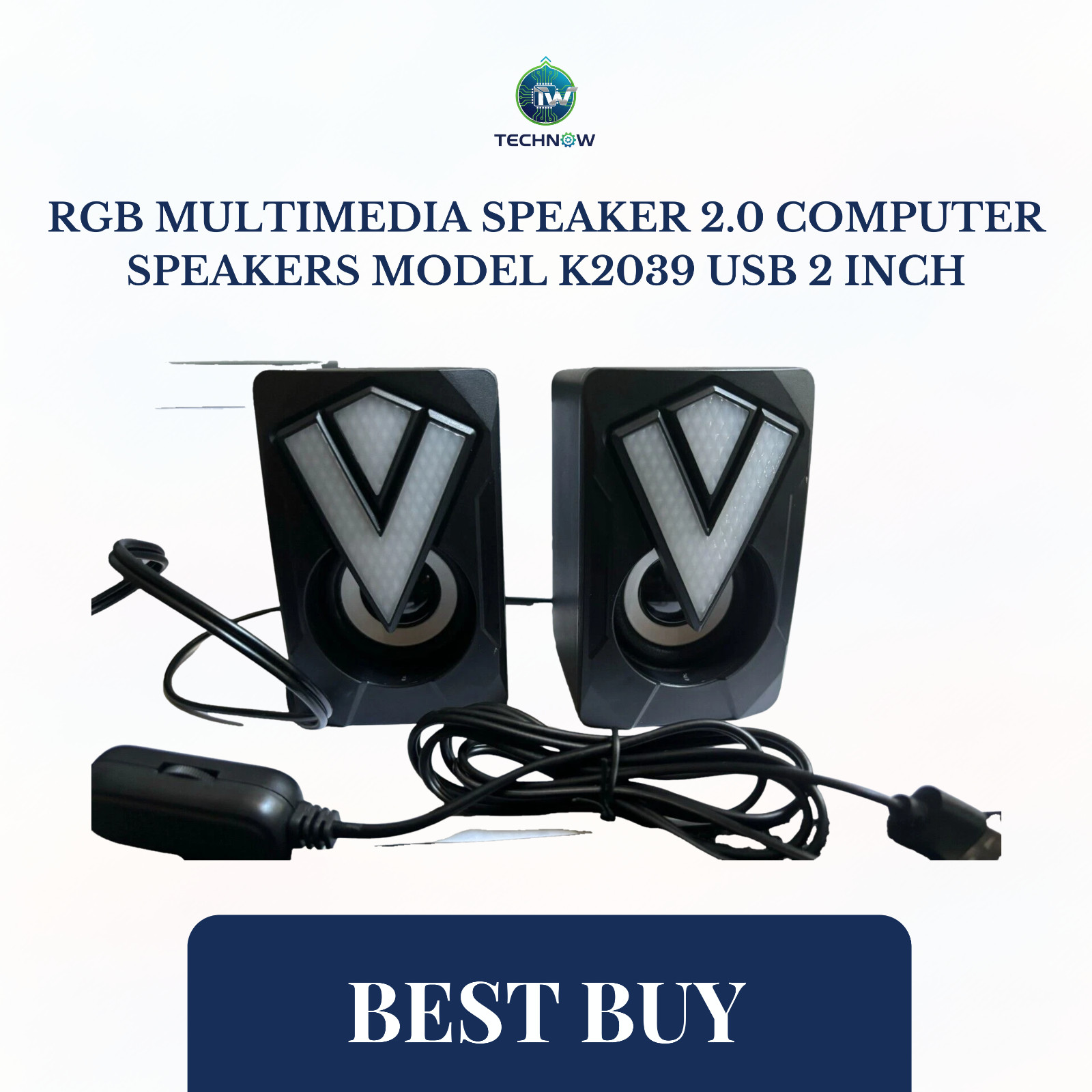 RGB MULTIMEDIA SPEAKER 2.0 COMPUTER SPEAKERS MODEL K2039 USB 2 INCH
