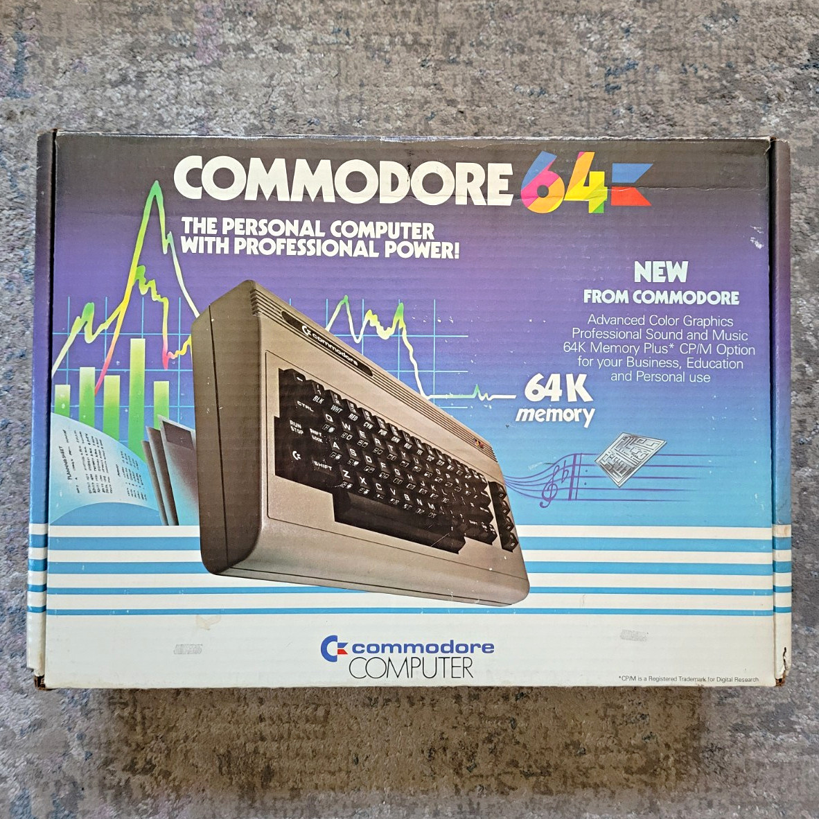 Commodore 64 (C64) Original Box ONLY & Foam Inserts Vintage