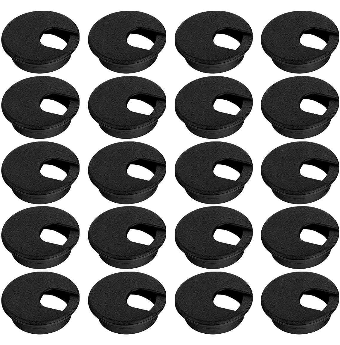 2 Inch Desk Grommet 40 Pack 50mm Black Cable Hole Cover