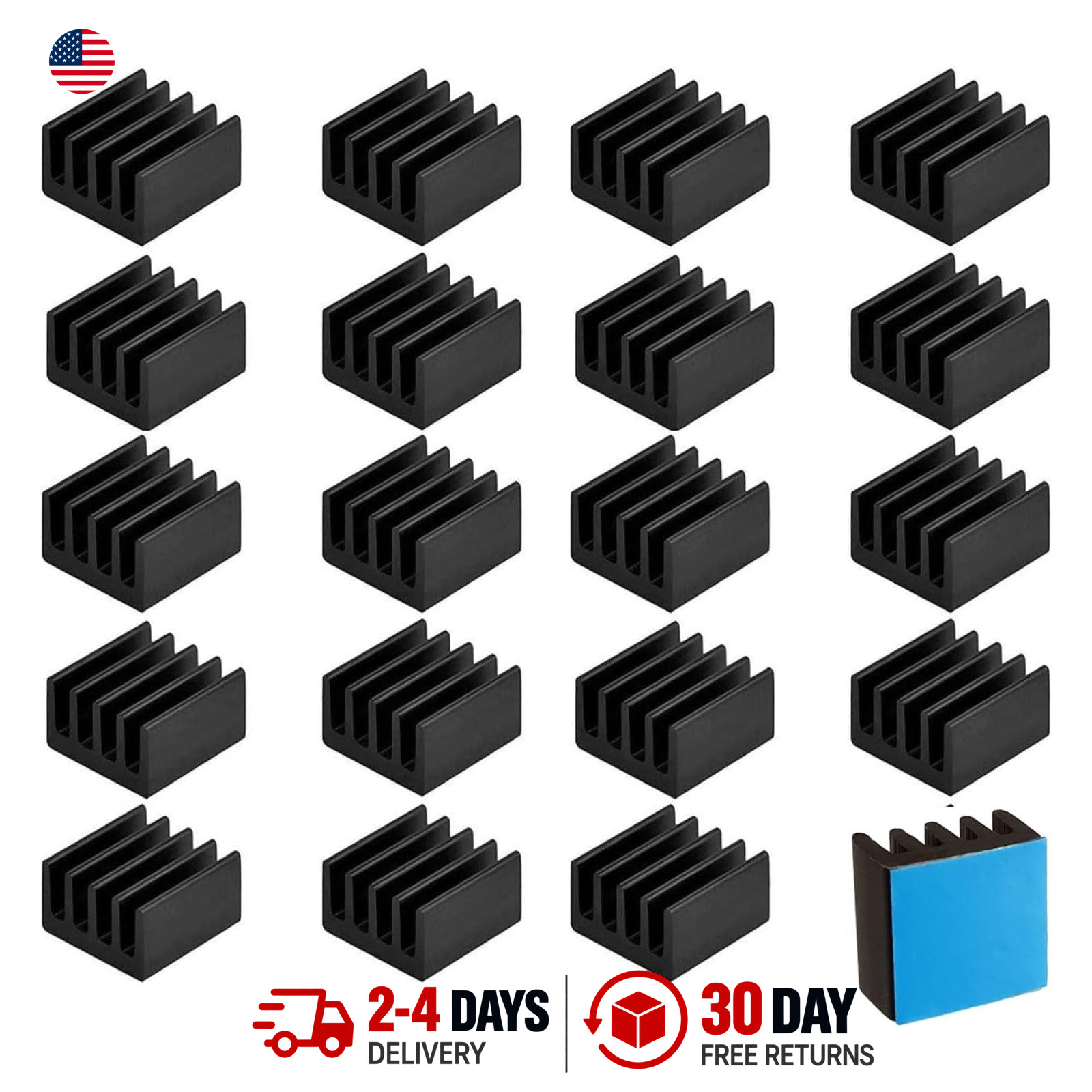 Small Mini Heatsink Kit 9x9x5mm Aluminum Cooling for VRM GPU Stepper MOSFET