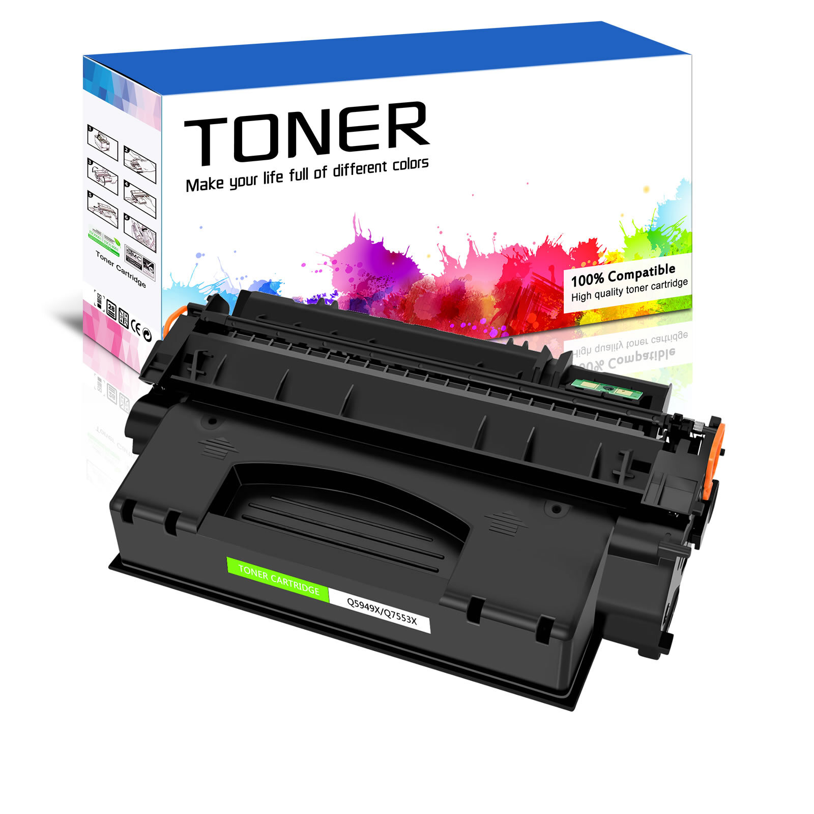 1Pk Black Toner Cartridge Replacement For HP Q5949X 49X Laserjet 1320TN Printer