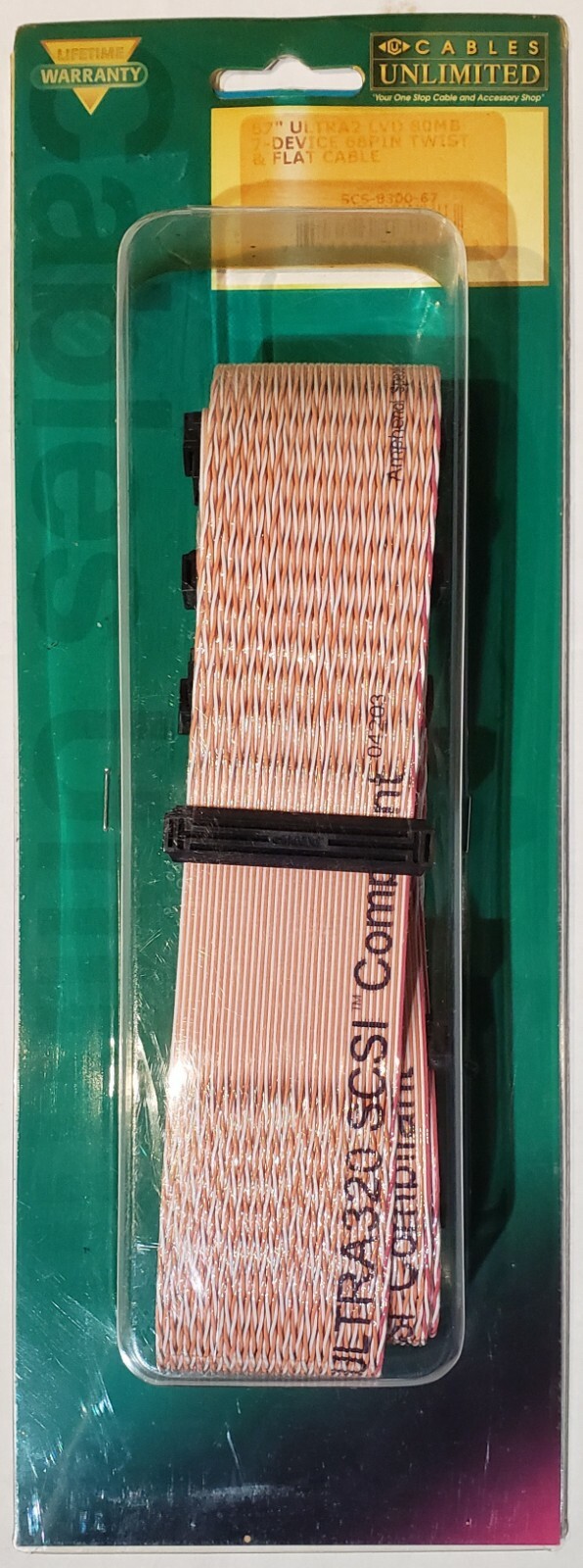 Cables Unlimited 67-in, 7 Device Ultra320 LVD SCSI Cable Twist & Flat