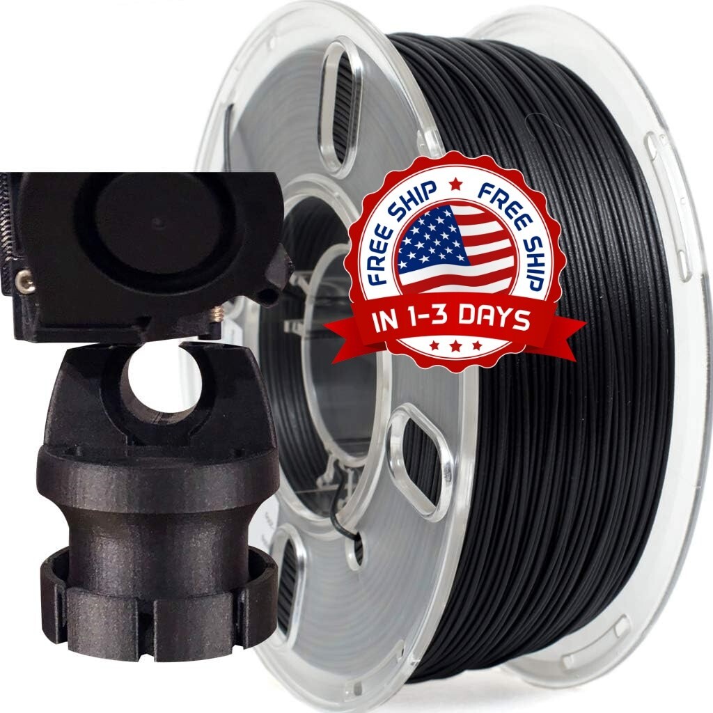 Filamento de impresión 3D de fibra de carbono de alta resistencia, color negro