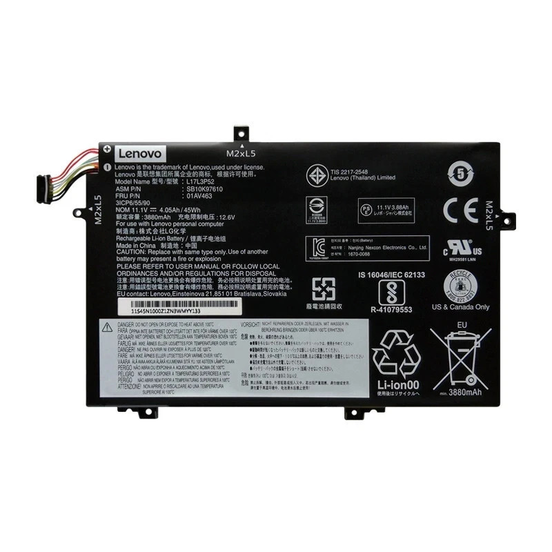 OEM Genuine L17L3P52 45Wh 01AV463 Battery for Lenovo ThinkPad L480 L580 L17C3P52
